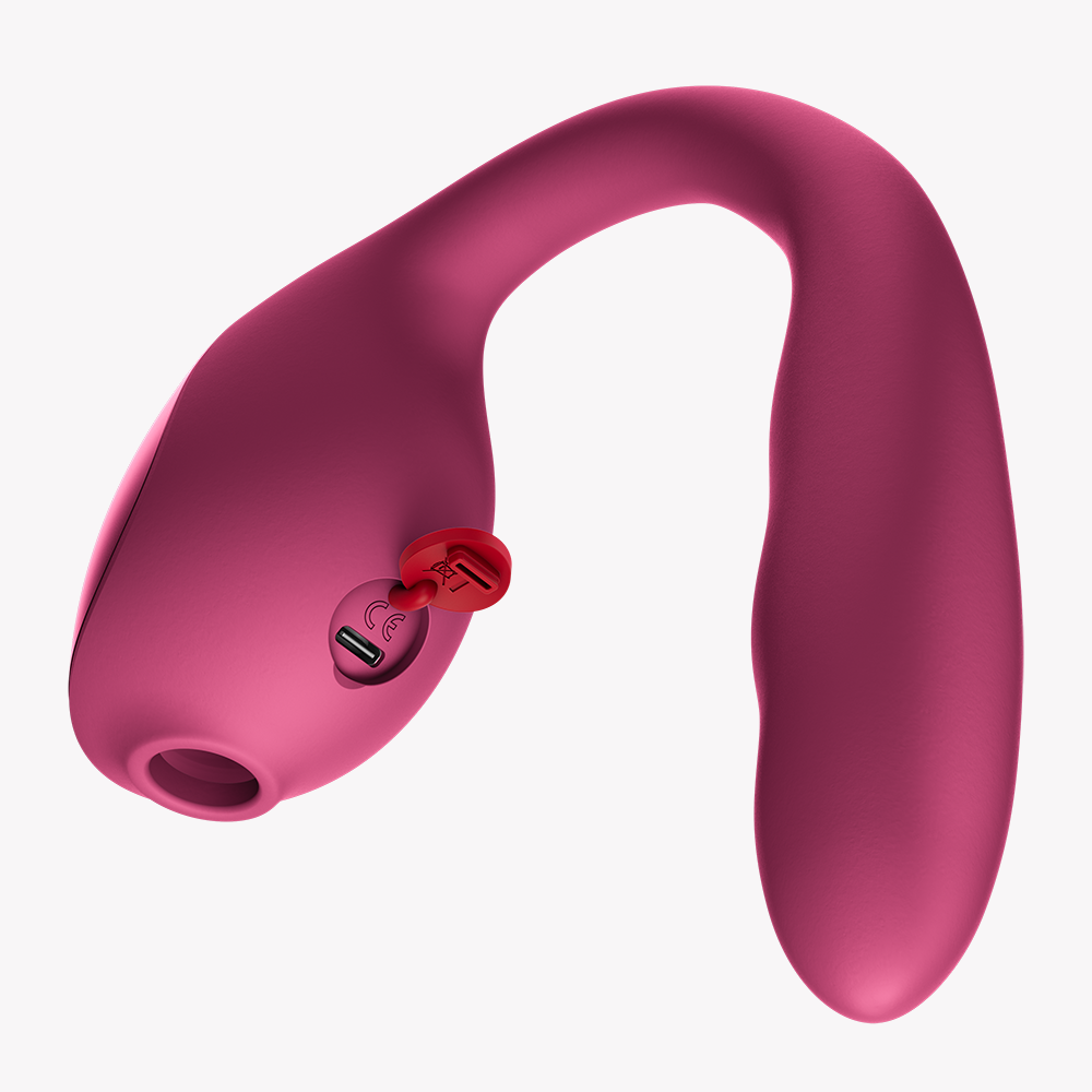 STRONIC PULSE ALLEGRO Wine Red – Rabbit Pulsator mit Air Pulse von FUN FACTORY, mit USB-C-Ladekabel