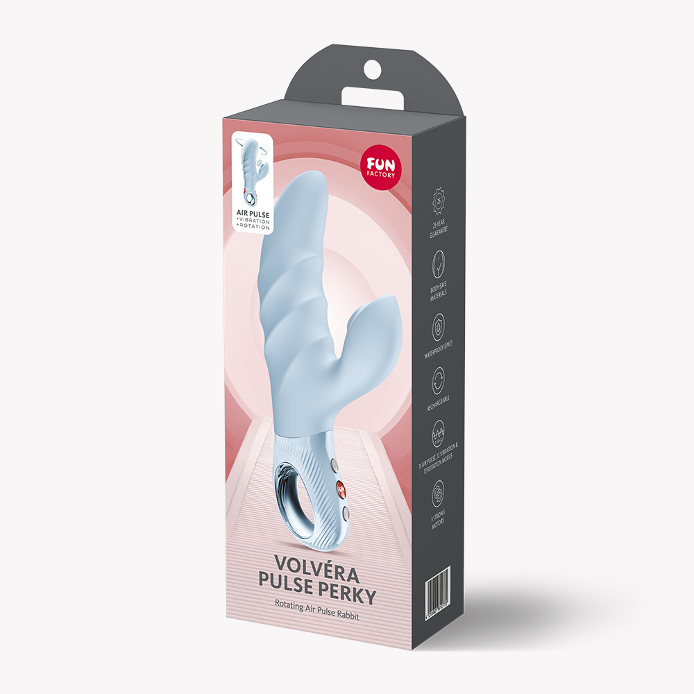Volvéra Pulse Perky Sky Blue – Air Pulse Vibrator von FUN FACTORY, Verpackung