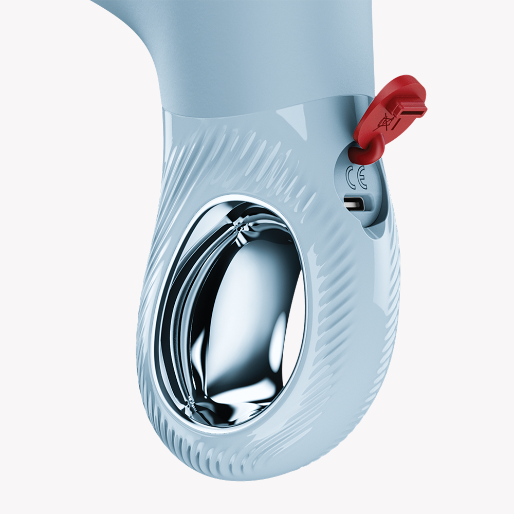 Volvéra Pulse Perky Sky Blue – Air Pulse Vibrator von FUN FACTORY, mit USB-C-Ladekabel